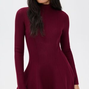 Fleur du Mal Long Sleeve Flared Corset Dress