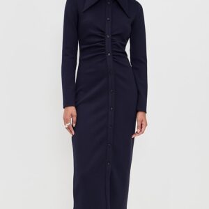MEIMEIJ Long Sleeve Midi Scuba Dress