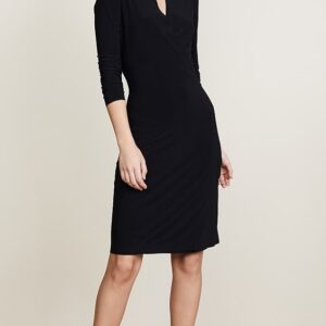 Norma Kamali Long Sleeve Side Draped Dress
