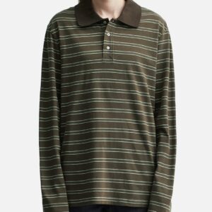 A.P.C. Long-Sleeve Striped Polo Shirt