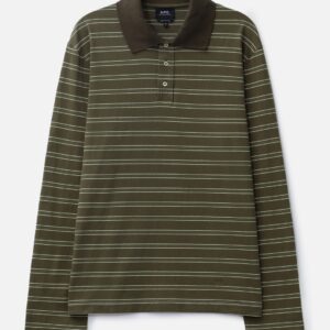 A.P.C. Long-Sleeve Striped Polo Shirt