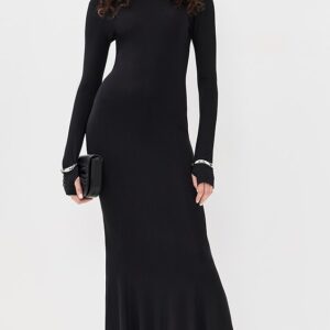 Norma Kamali Long Sleeve Turtle Fishtail Gown Long Sleeve Turtle Fishtail Gown