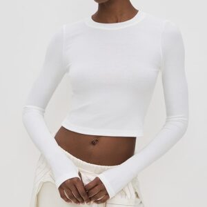 Splits59 Louise Rib Long Sleeve Crop