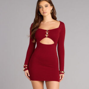 Love At First Glance Long Sleeve Bodycon Mini Dress