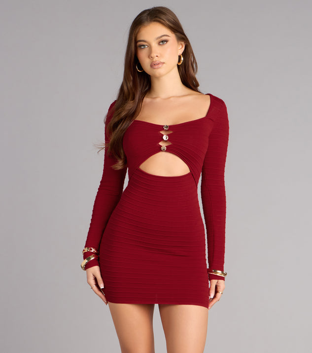 Windsor Love At First Glance Long Sleeve Bodycon Mini Dress