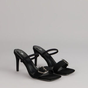 Windsor Love At First Step Heart Buckle Stiletto Mules Love At First Step Heart Buckle Stiletto Mules
