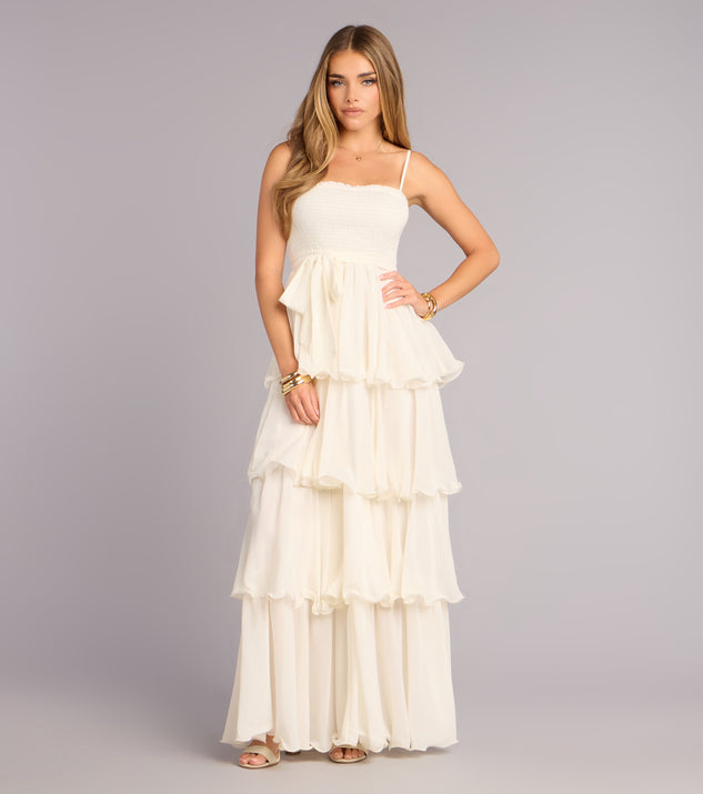Windsor Love in Layers Ruffle Chiffon Maxi Dress