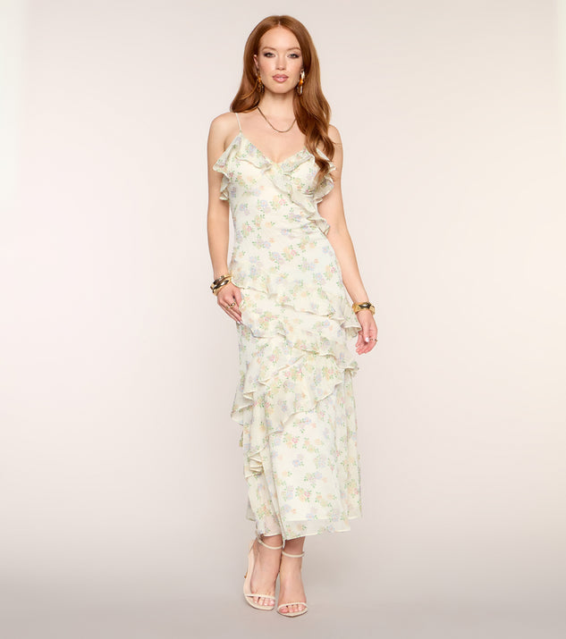 Windsor Love Letters Ruffle Maxi Dress