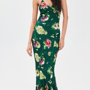 Norma Kamali Low Back Slip Fishtail Gown