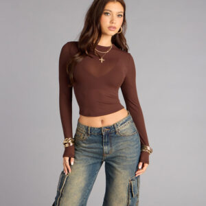 Windsor Low-Key Chic Sheer Mesh Long Sleeve Top Low-Key Chic Sheer Mesh Long Sleeve Top