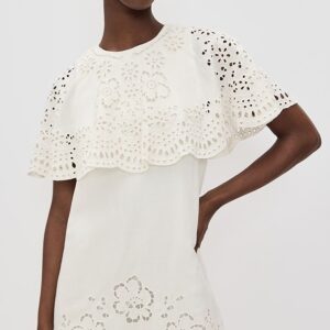 Sea Lula Embroidery Short Sleeve Mini Dress
