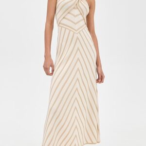 Luna Metallic Halter Dress