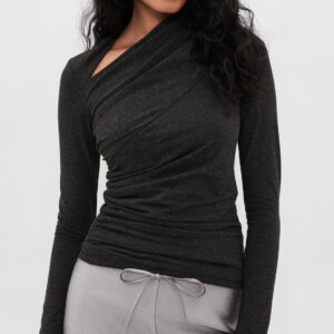 Enza Costa Lurex Jersey Slash Top