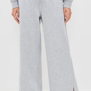 Luxe Fleece Side Slit Wide Leg Pants