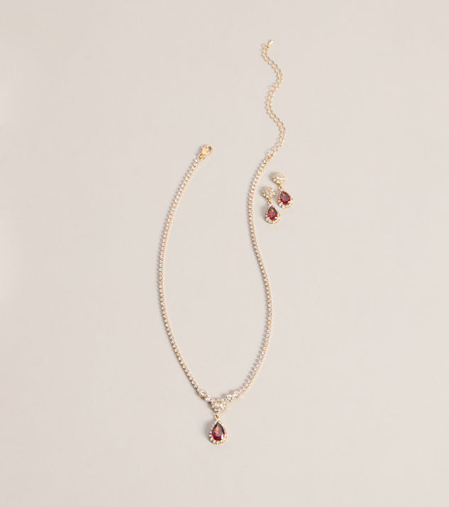 Windsor Luxe Sparkle Rhinestone Necklace And Earrings Set