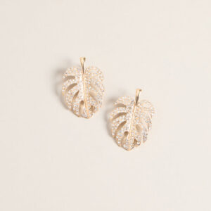 Windsor Luxe Vacay Statement Rhinestone Leaf Stud Earrings Luxe Vacay Statement Rhinestone Leaf Stud Earrings