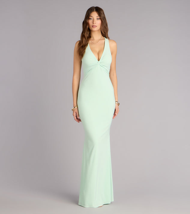 Windsor Lydia Halter Lace-Up Mermaid Formal Dress