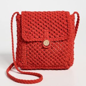 Macrame Crossbody Flap Bag