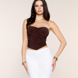 Windsor Made To Move Beaded Fringe Tube Top Made To Move Beaded Fringe Tube Top