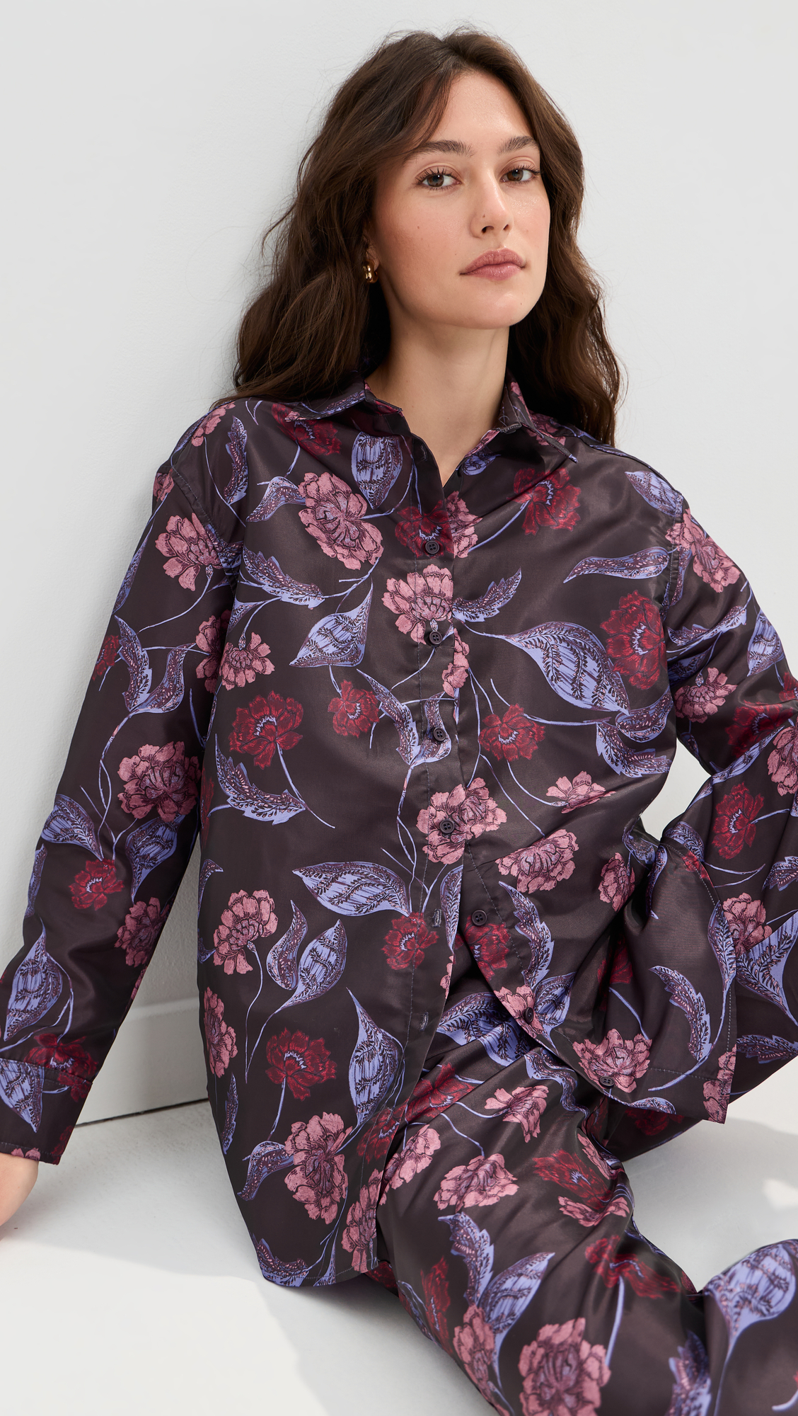 Madelynne Fleur Taffeta Button Down - Image 2