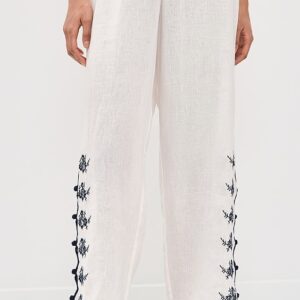 Madrid Embroidered Linen Pants