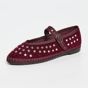 Flabelus Mae Velvet Mary Jane Flats