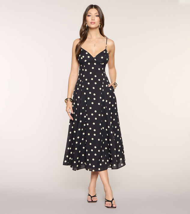 Windsor Maggie Polka Dot Midi Formal Dress