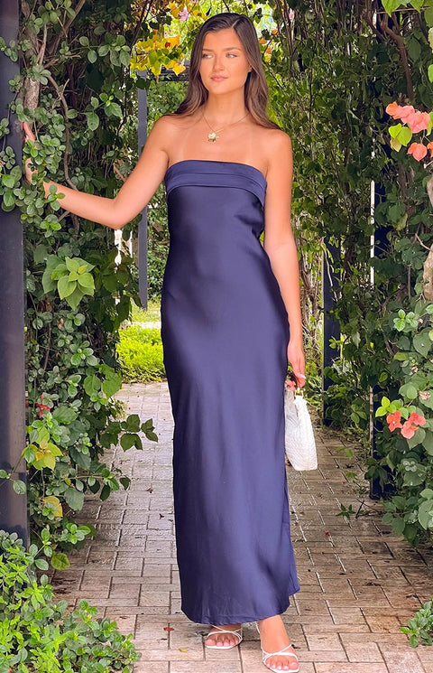 BB Exclusive Maiah Navy Maxi Dress