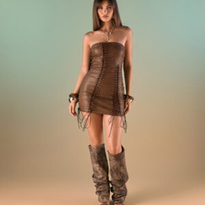 Windsor Main Event Energy Faux Leather Mini Dress Main Event Energy Faux Leather Mini Dress