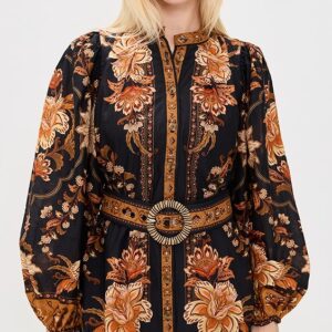 Majestic Garden Black Mini Dress