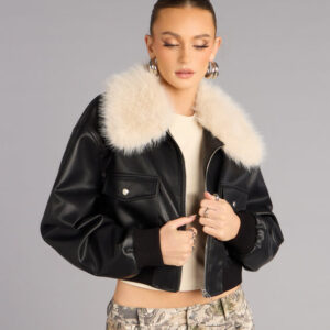 Windsor Major Mood Faux Leather Bomber Jacket Major Mood Faux Leather Bomber Jacket