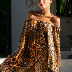 Malika Brown Leopard Blouse