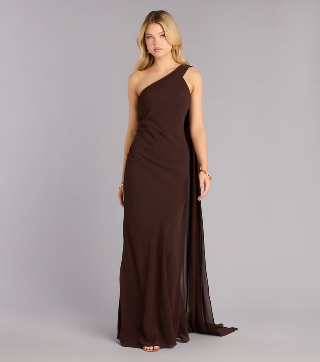 Windsor Marcelle Chiffon Formal Dress With Scarf