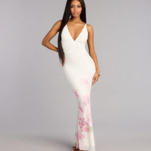 Windsor Margo Beaded Floral Print Mermaid Dress Margo Beaded Floral Print Mermaid Dress