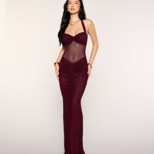 Windsor Mariana Sheer Mesh Halter Mermaid Dress Mariana Sheer Mesh Halter Mermaid Dress