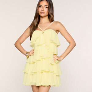 Maribel Ruffle Chiffon Babydoll Dress