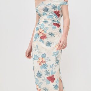 WAYF Marina Ruched Midi Dress Marina Ruched Midi Dress
