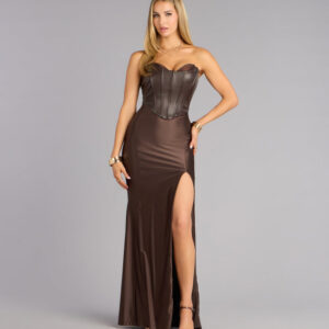 Marley Corset Mermaid Slit Formal Dress