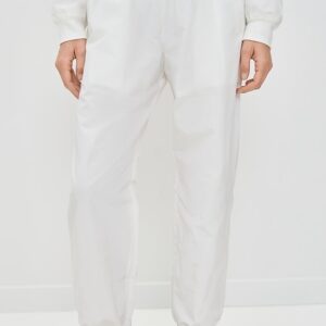 Eugenia Kim LOVE Martina Optic White Tennis Warm-Up Pants With Ankle Side Zippers