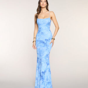 Windsor Marva Floral Lace-Up Mesh Formal Dress Marva Floral Lace-Up Mesh Formal Dress