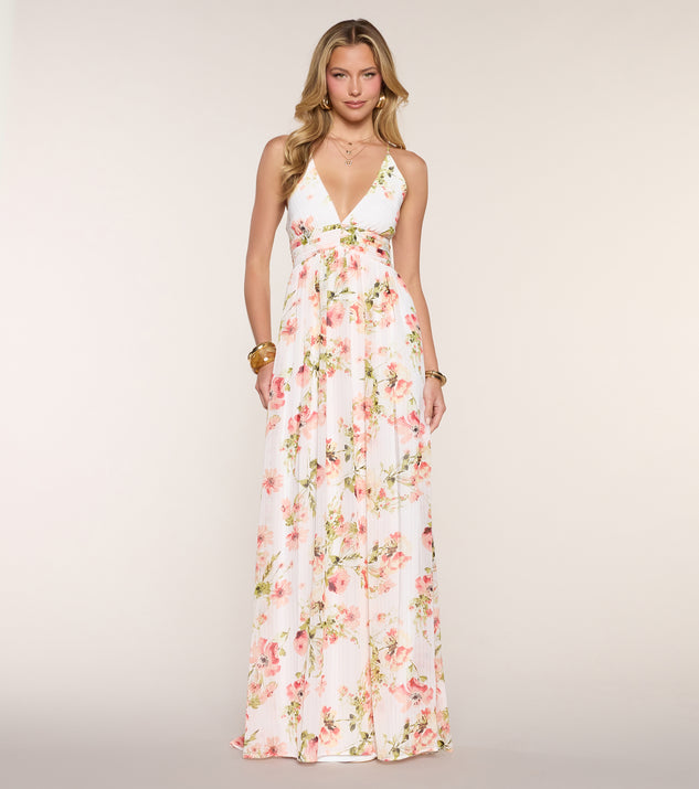 Windsor May Floral Chiffon A-Line Formal Dress