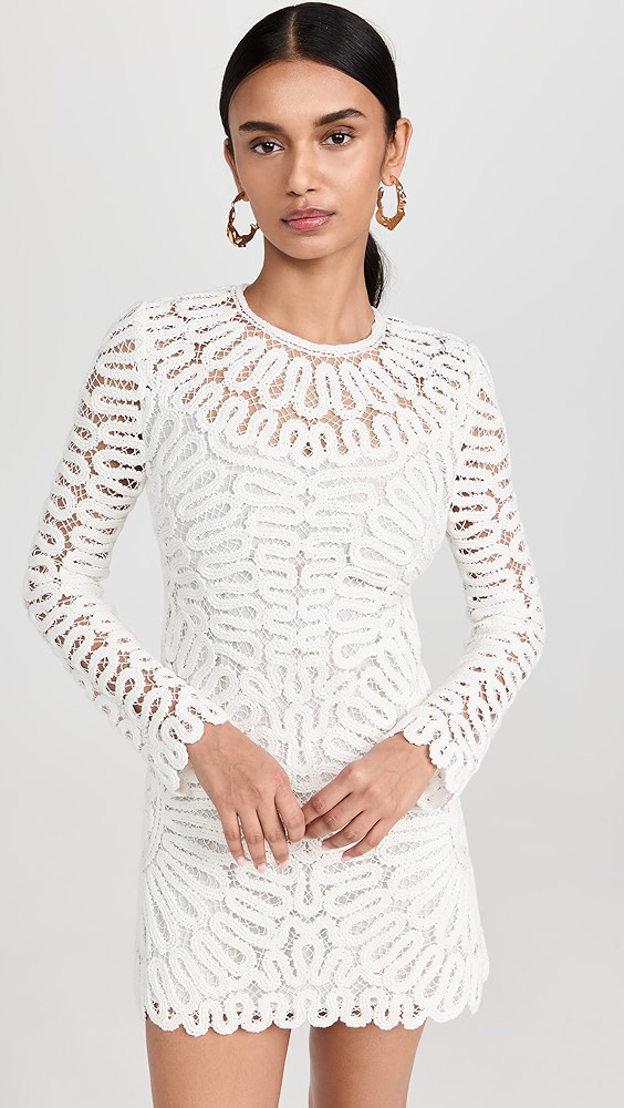 SIMKHAI Mccall Cage Crochet Embroidery Mini Dress