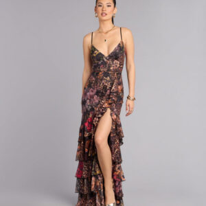 Windsor Megan Leopard Floral A-Line Formal Dress Megan Leopard Floral A-Line Formal Dress