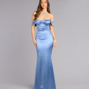 Windsor Melodie Satin Off-Shoulder Formal Dress Melodie Satin Off-Shoulder Formal Dress