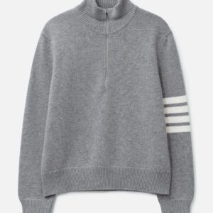 Merino Wool 4-Bar Funnel Neck Pullover