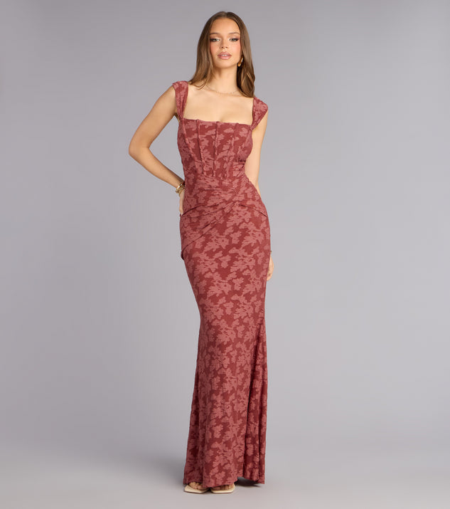 Windsor Meryl Jacquard Mermaid Formal Dress