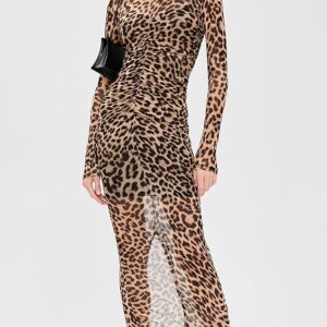 Good American Mesh Ruched Maxi Dress