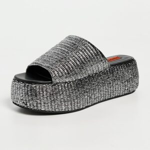 SIMONMILLER Metallic Raffia Cloudy Platform Sandals
