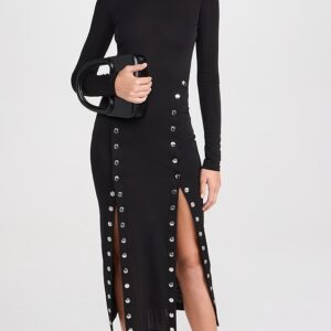 Fleur du Mal Midi Dress with Side Snaps