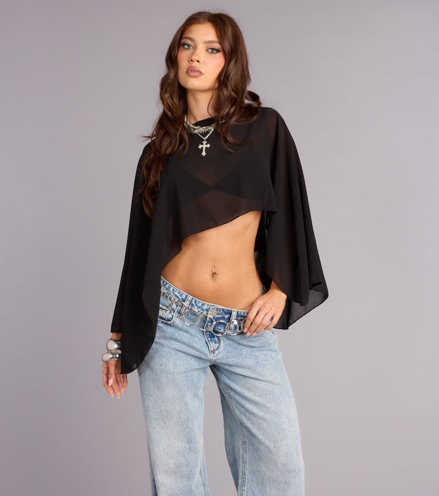 Windsor Midnight Air Sheer Mesh Poncho
